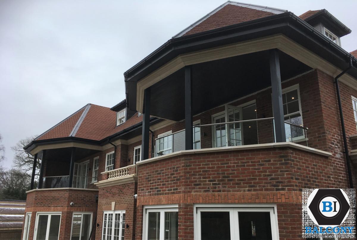 Balcony Installations frameless glass balustrades with angles and no posts