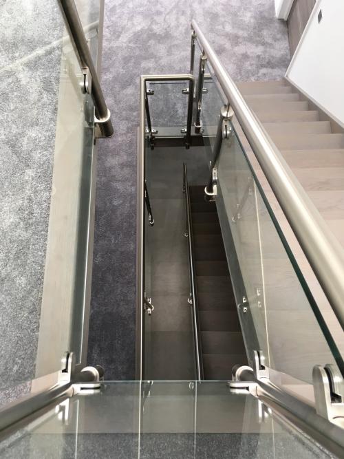 Balcony Installations side fixed stairs balustrades with toughened glass
